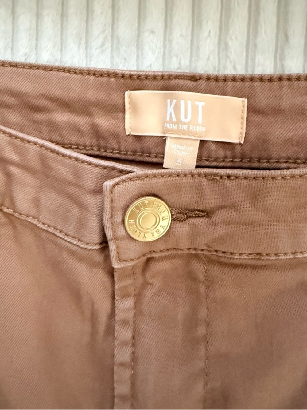 NWOT Kut from the Kloth Hi Rise Wide Leg Utility Pants in Tan Women’s 8 - Picture 5 of 8